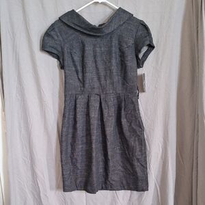 Iz Byer Black and Gray Textured Dress